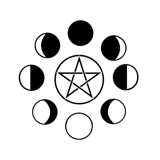 Sticker maanfases pentagram